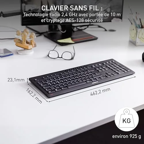 Cherry JK-8550EU-2 Clavier sans fil 2.4 GHz Full-size Noir - vue 3