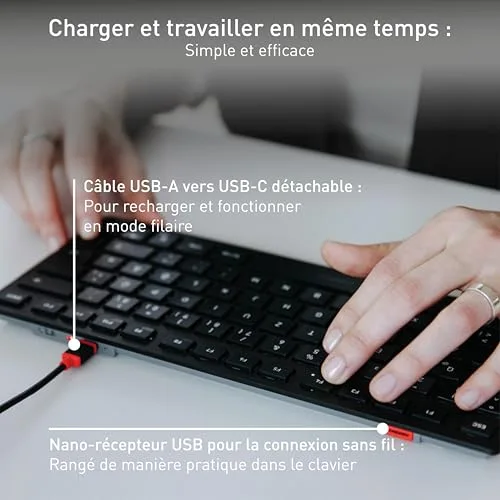 Cherry KW 9200 Mini Clavier sans fil 75% AZERTY - vue 3