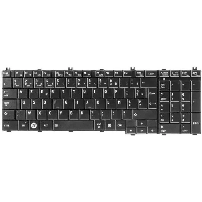 Toshiba Clavier de remplacement Satellite Pro C650 C660 AZERTY Noir