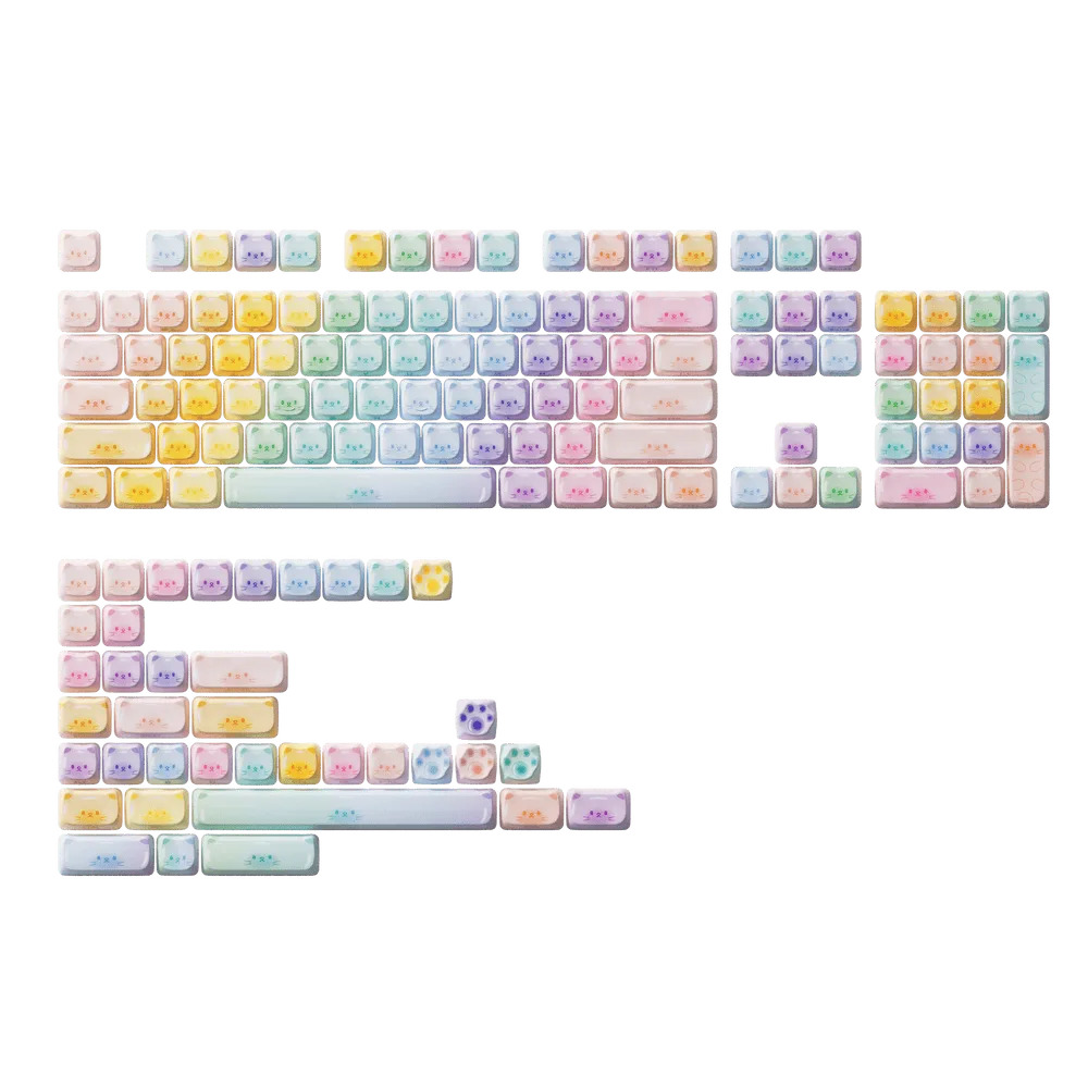 Colorful Cats Keycap Set (142-key)