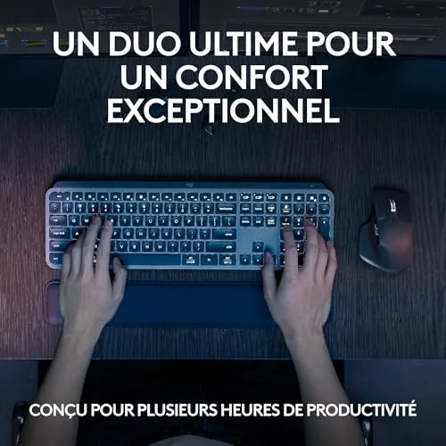Logitech MX Keys S Graphite QWERTZ sans fil - vue 3