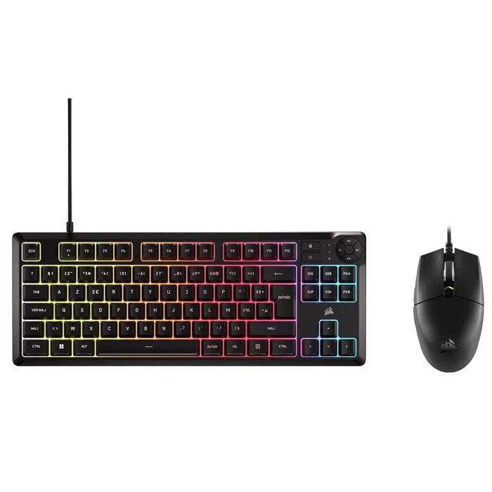 Corsair K55 CORE TKL + KATAR PRO XT Clavier membrane TKL RGB + souris 18000 CPI