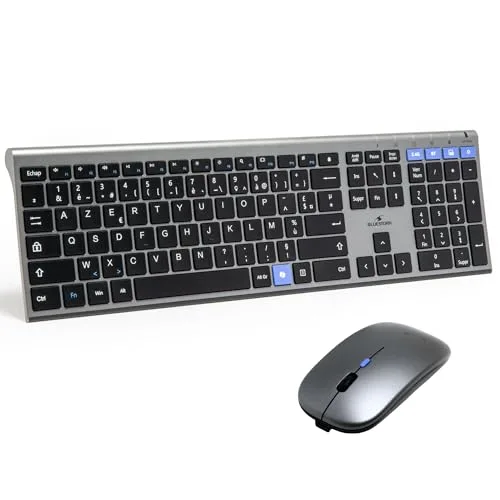 Bluestork Pack Easy Slim Clavier Souris Sans Fil AZERTY Silencieux