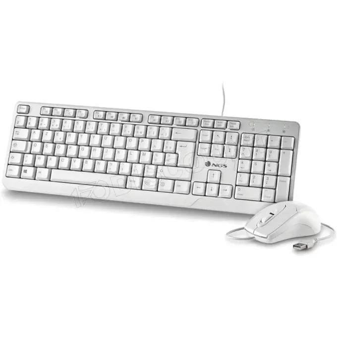 NGS Cocoa Kit White 2EN1 clavier souris USB AZERTY