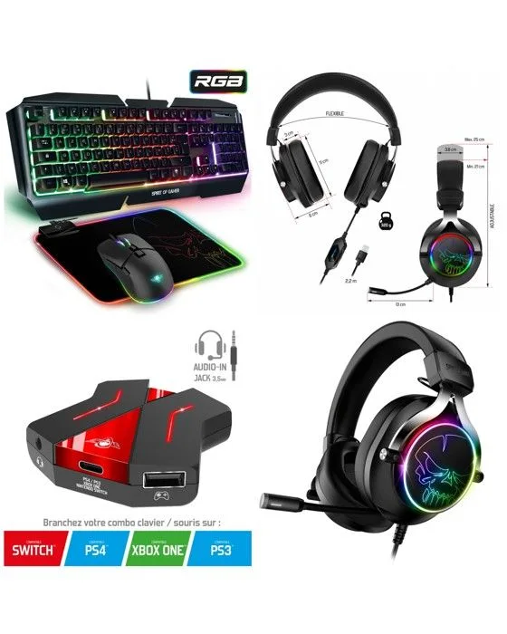 Spirit Of Gamer PRO-MK19 pack clavier-souris-casque