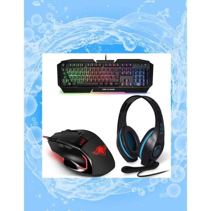 Spirit Of Gamer PRO-MK5 Pack Gaming Clavier Souris Casque RGB