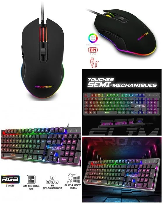 Advance GTA 210 Clavier gamer semi-mécanique RGB