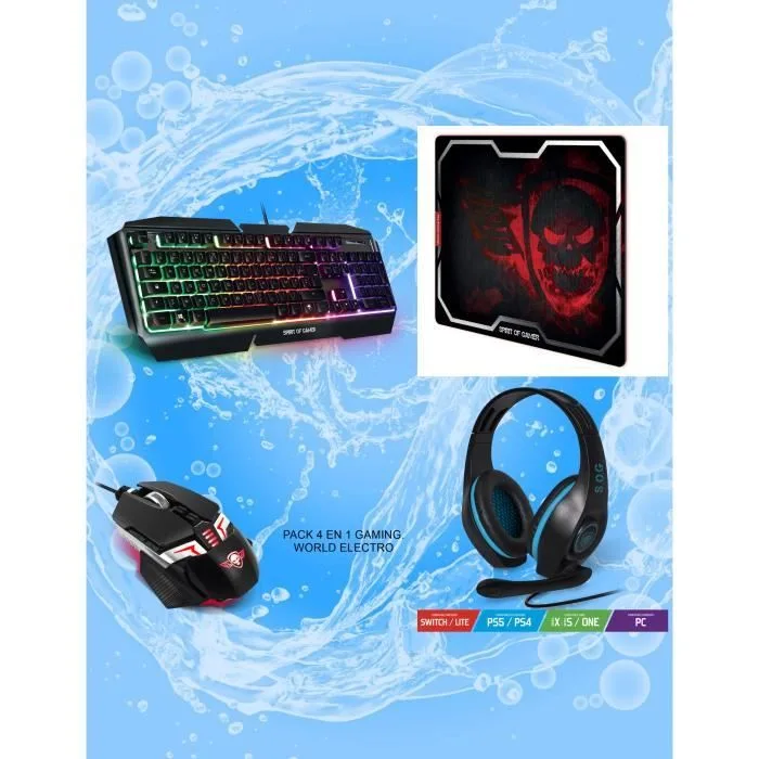 Spirit Of Gamer PRO-MK5 Pack Gaming RGB AZERTY Filaire
