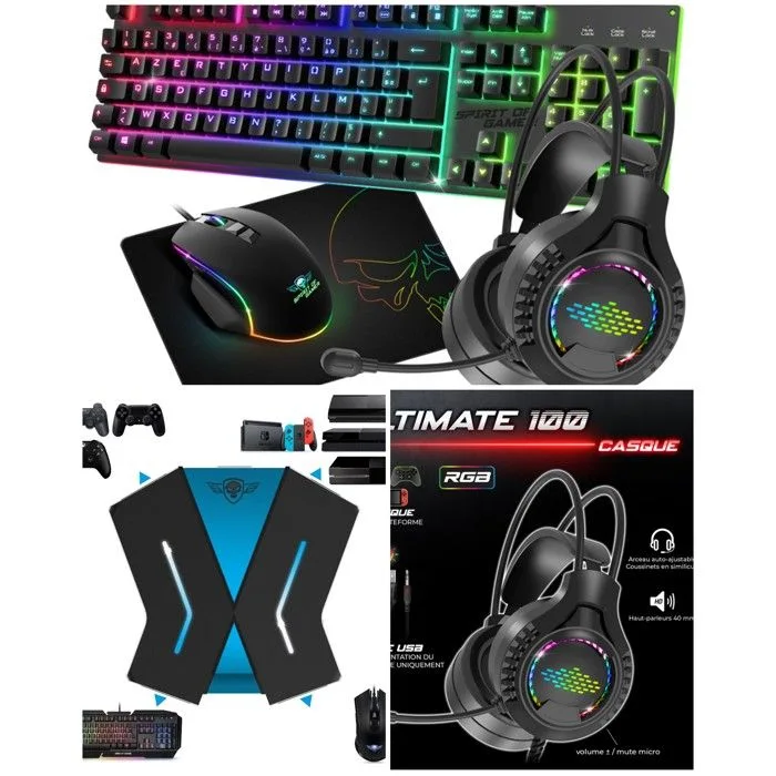 Spirit Of Gamer PRO-MK6 Pack 4-en-1 RGB USB