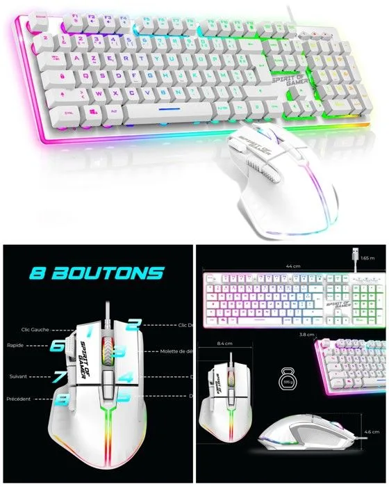 Spirit of Gamer PRO-MK5 Pack Gaming Clavier Semi-mécanique RGB