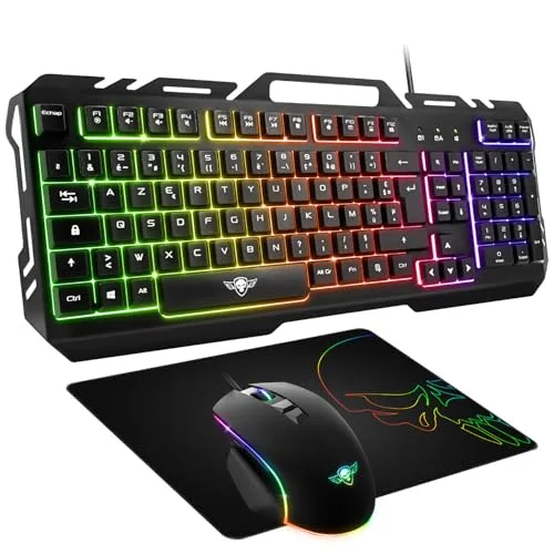 Spirit of Gamer PRO-MK5 Pack Gaming Clavier Semi-méca RGB + Souris 6400 DPI