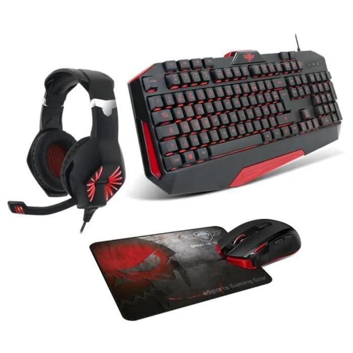 Spirit of Gamer PRO-MK3 Pack 3 en 1 AZERTY rétroéclairé