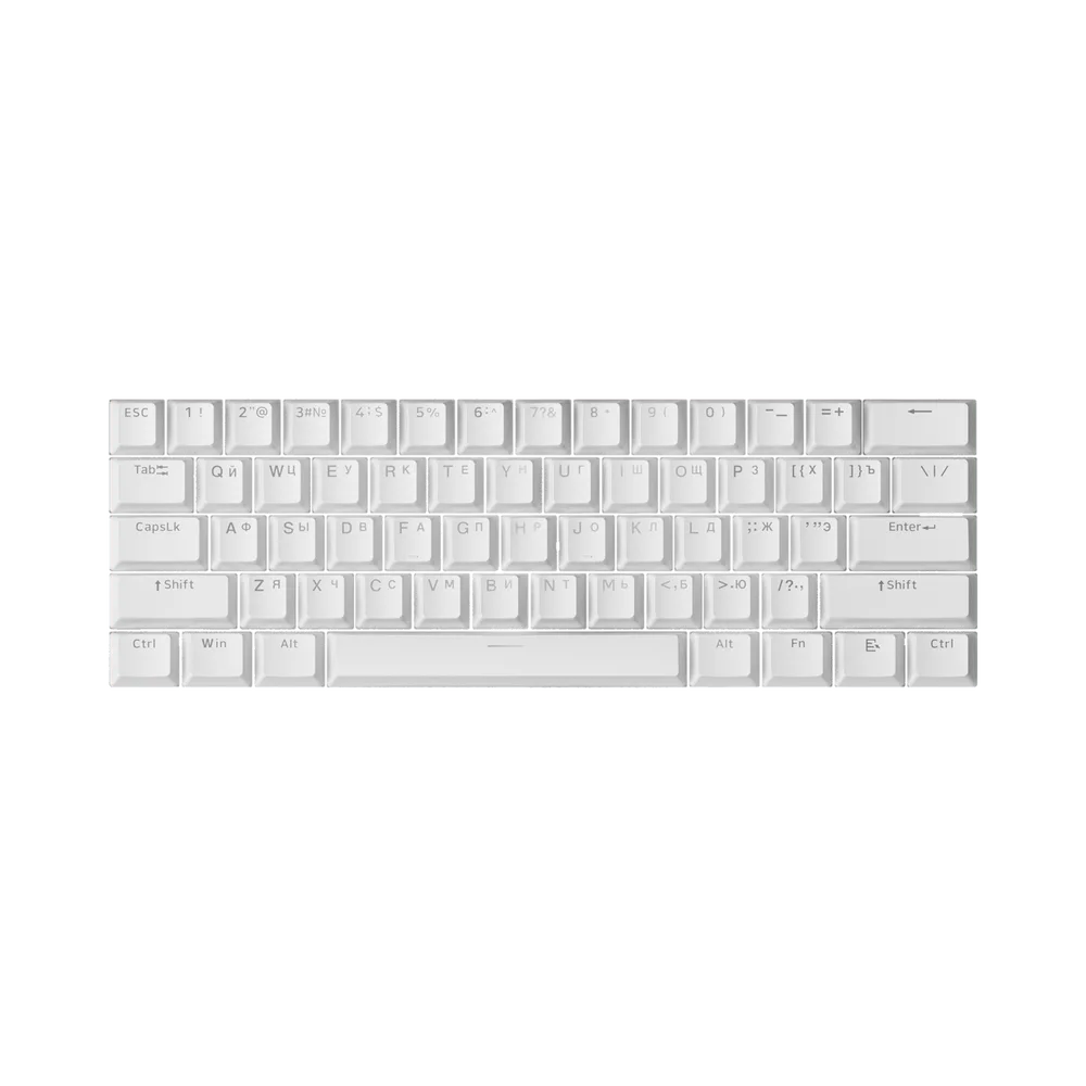 AKKO Shine-Through White Keycap Set 61-key PBT Double-Shot ANSI