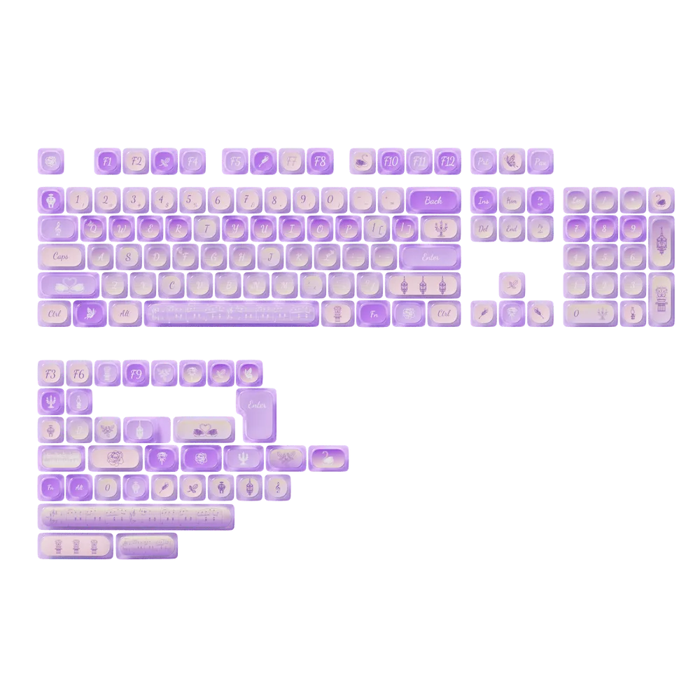 Swan Sonata Pudding Keycap Set (140-key)