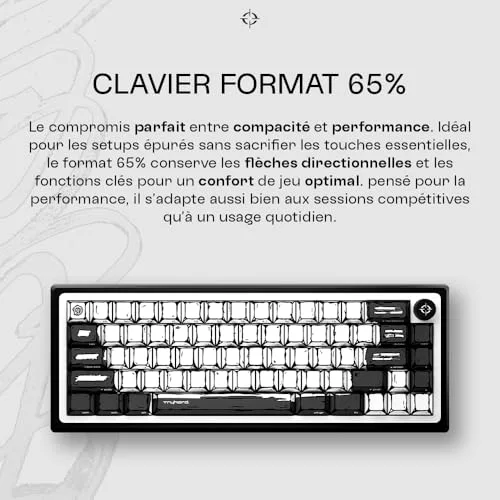 Tryhard Celshading Blanc 65 % AZERTY, vue 5