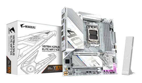 GIGABYTE X870M AORUS ELITE WIFI7 AMD X870 Micro ATX Wi-Fi 7 RGB 