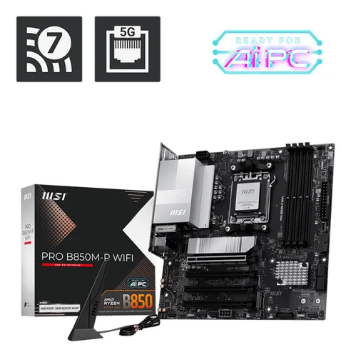 MSI PRO B850M-P WIFI AMD B850micro ATX WiFi 7RGB 