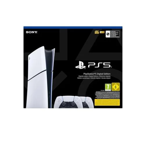 Sony PlayStation 5 Édition Numérique + 2 DualSense Blanche