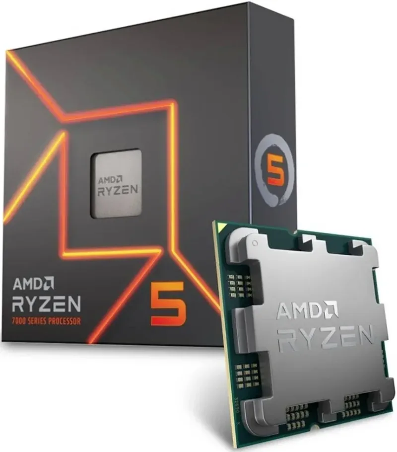 Processeur AMD Ryzen 5 7600X 6 Cœurs 4,7 GHz Base 5,3 GHz Turbo Graphiques intégrés - processeur vue principale