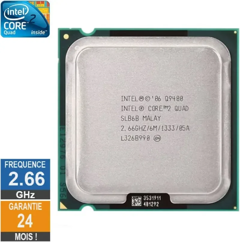 Processeur Intel Core 2 Quad Q9400 2.66GHz SLB6B LGA775 6Mo - processeur vue principale