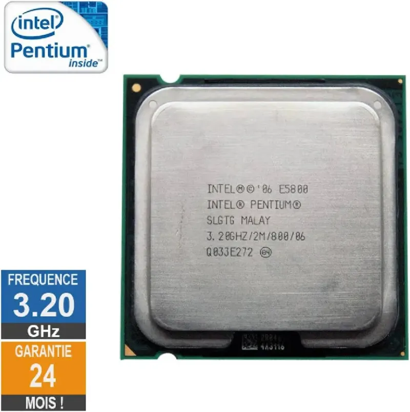 Processeur Intel Pentium E5800 3.20GHz SLGTG LGA775 2Mo - processeur vue principale