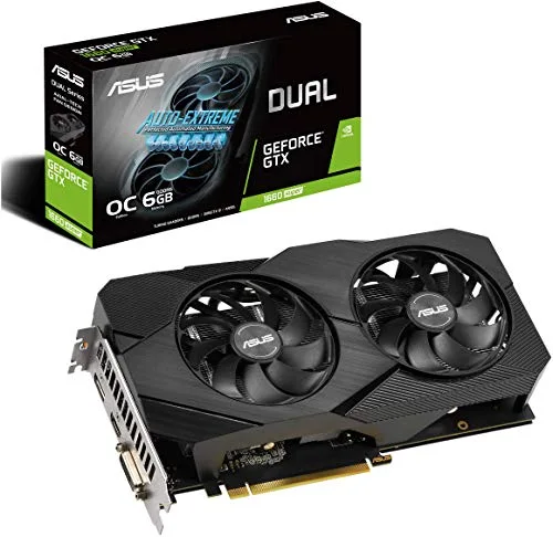 ASUS GeForce GTX 1660 Super Overclocked Dual Fan Evo Edition VR Ready HDMI DisplayPort DVI 6 Go