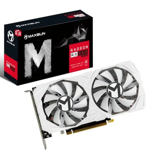 maxsun AMD Radeon RX 580 8go 2048SP GDDR5 pour PC Gaming 256 Bits DirectX 12 DVI