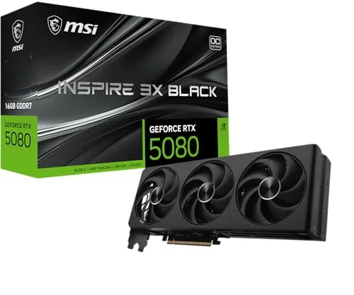MSI NVIDIA GeForce RTX 5080 16G Inspire 3X OC Black