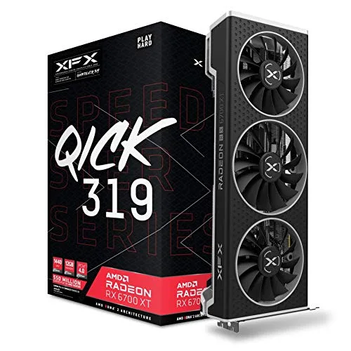 XFX Speedster QICK319 AMD Radeon RX 6700 XT Ultra de Gaming avec GDDR6 HDMI 3xDP 12 Go AMD RDNA 2