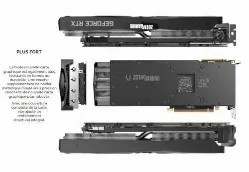 Zotac Gaming GeForce RTX 2080 Ti Triple Ventilateur 11 Go GDDR6 352 Bits Spectra RGB LED Plaque image 5