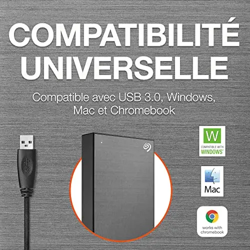 Disque dur externe - Seagate - One Touch - 4To - USB 3.0 - Chiffrement matériel - vue 5