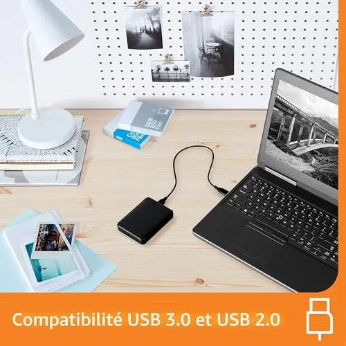 Disque dur externe WD Elements 2 To Noir - vue 3
