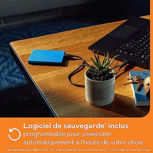 Disque Dur Externe WD My Passport 4 To Bleu - vue 4