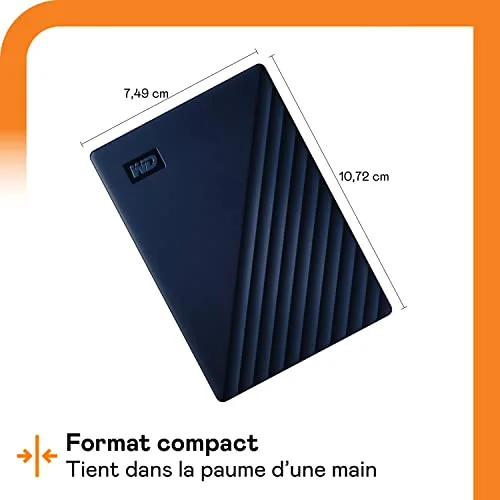 Disque dur Externe WD My Passport for Mac 4 To Bleu - vue 4