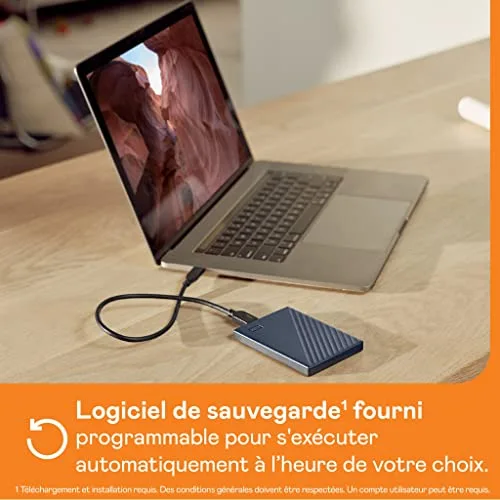 Disque dur Externe WD My Passport for Mac 4 To Bleu - vue 5