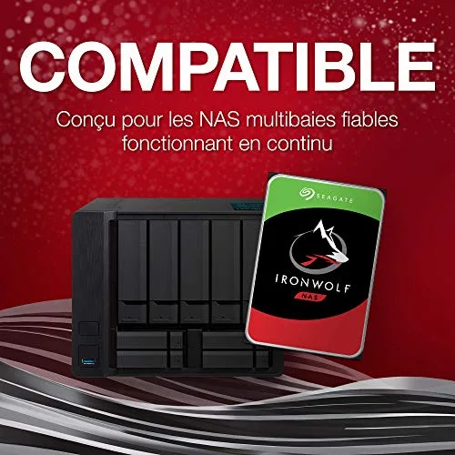 SEAGATE - Disque dur Interne - NAS IronWolf - 4To - 5900 tr/min - 3.5 - vue 3