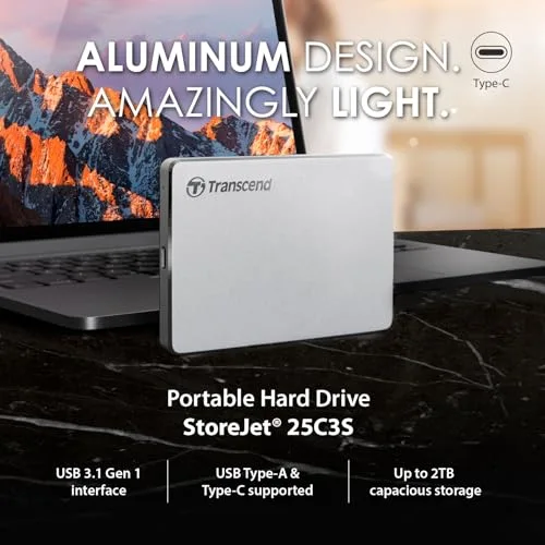Transcend StoreJet 25C3S 1 To - vue 3