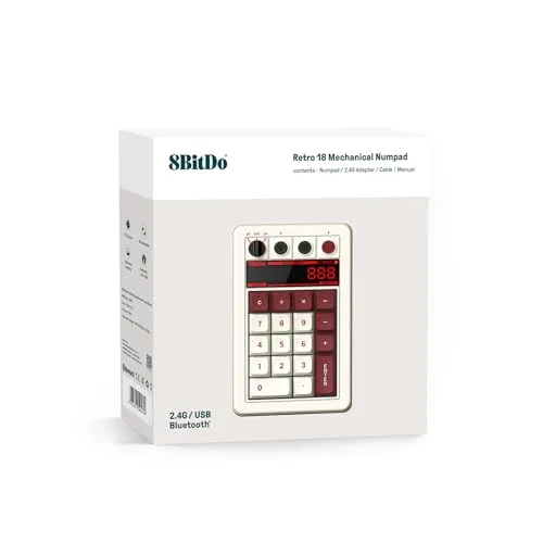 8BitDo Retro 18 Mechanical Numpad Fami Edition PC - vue 4