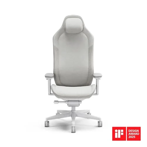 Fractal Design Refine Fabric Light Gaming Chair - Ergonomic Office Desk Chair Functionality with 4D Adjustable Armrests - vue 2