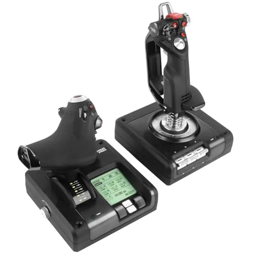 Joystick - Filaire - Logitech G - X52 Pro Flight Control Panel - Compatible PC - Noir - vue 2
