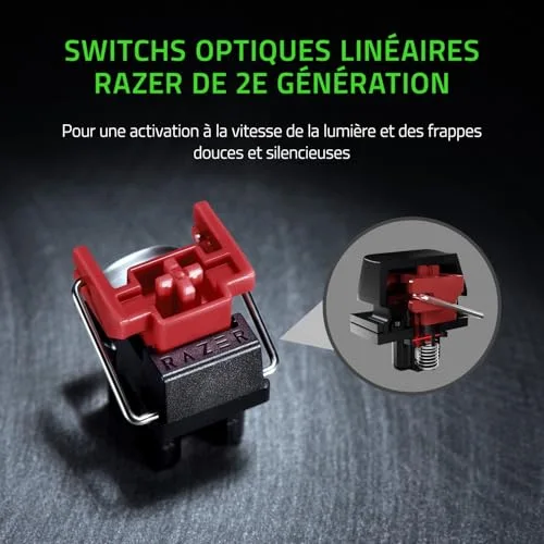 Razer Huntsman Mini Optical Gaming Keyboard Rouge Switch US Noir - vue 3