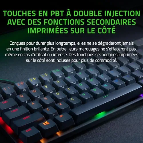 Razer Huntsman Mini Optical Gaming Keyboard Rouge Switch US Noir - vue 5