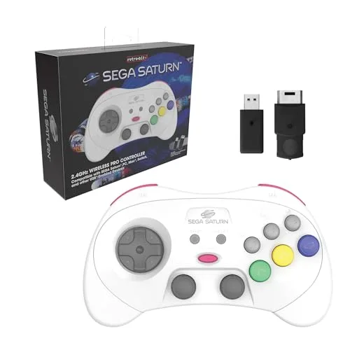 Retro-Bit Sega Saturn Pro White
