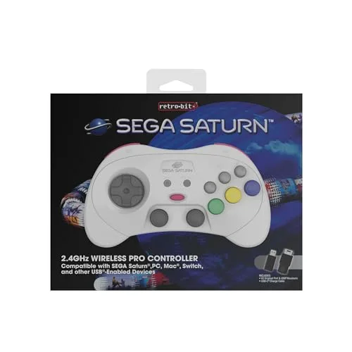 Retro-Bit Sega Saturn Pro White - vue 2