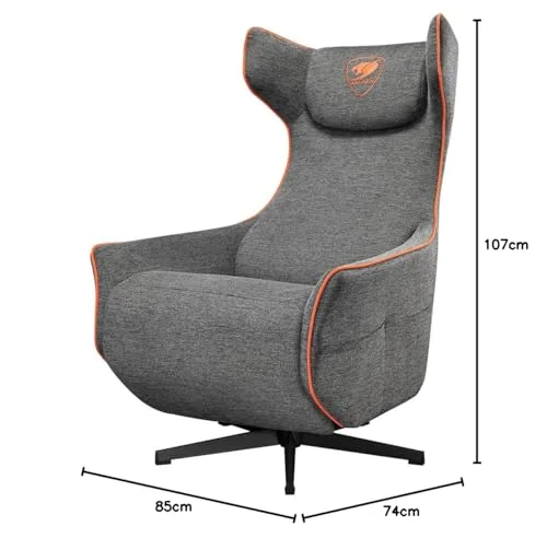 Sofa gaming - COUGAR - Magus Gray - Réglable en hauteur - Acolchado - 150 kg max - vue 2
