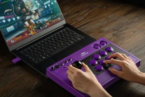 8BitDo Arcade Stick Violet Switch PC - vue 8