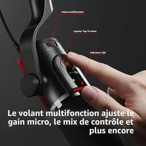 Microphone HyperX FlipCast USB XLR dynamique - vue 5