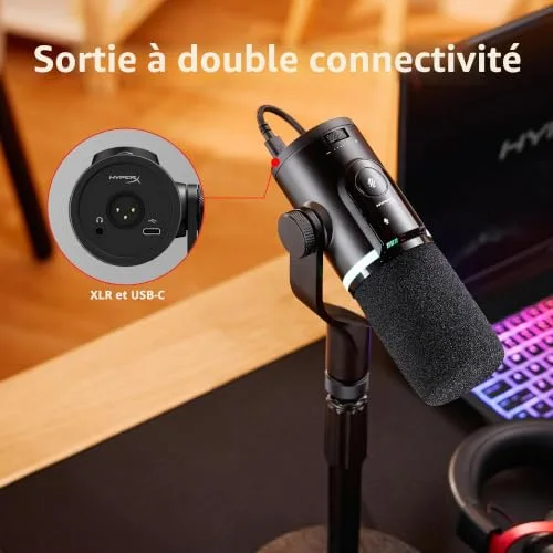 Microphone HyperX FlipCast USB XLR dynamique - vue 7