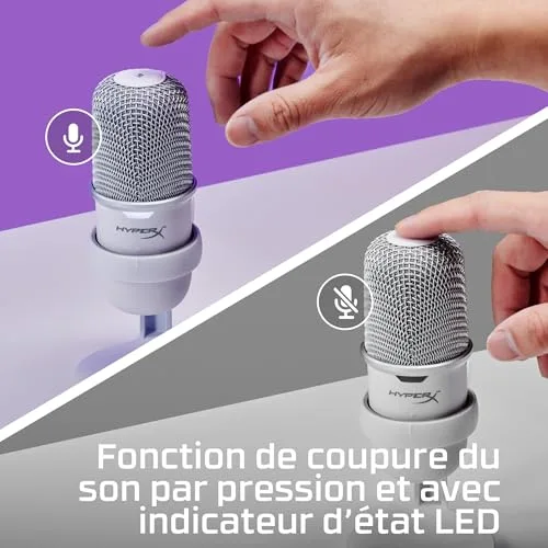 Microphone HyperX SoloCast blanc USB - vue 4