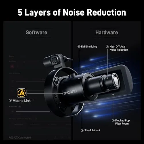 Microphone Maono PD300X USB-C et XLR - vue 5